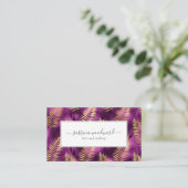 Tropical Purple Gold Foliage Pattern Appointment Visitekaartje (Staand voorkant)