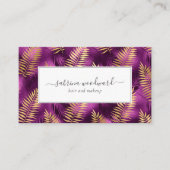 Tropical Purple Gold Foliage Pattern Appointment Visitekaartje (Voorkant)