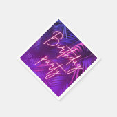 Tropical Purple Palm Leaf Birthday Party Servet (Hoek)