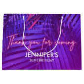 Tropical Purple Palm Leaf Large Gift Bag Groot Cadeauzakje (Voorkant)