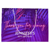 Tropical Purple Palm Leaf Large Gift Bag Groot Cadeauzakje (Achterkant)