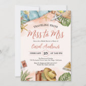 Tropical Reizen van Miss naar Mrs Vrijgezellenfees Kaart (Voorkant)