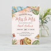 Tropical Reizen van Miss naar Mrs Vrijgezellenfees Kaart (Staand voorkant)