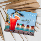 Tropical Resort Bestemming Bruiloft Save the Date Aankondigingskaart