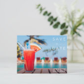 Tropical Resort Destination Wedding Save the Date Aankondigingskaart (Staand voorkant)