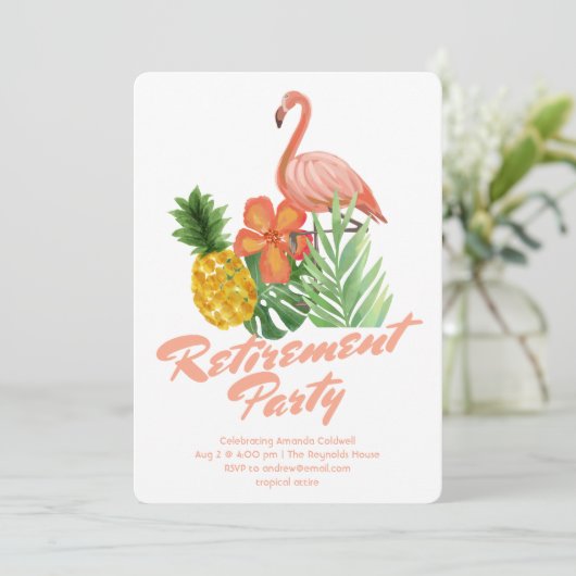 Tropical Retirement Party Kaart (Staand voorkant)