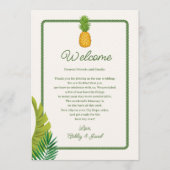 Tropical Retro Wedding Letter and Itinerary Programmakaart (Voorkant)