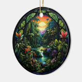 Tropical River Ceramic Decor Glas in lood look Keramisch Ornament (Links)