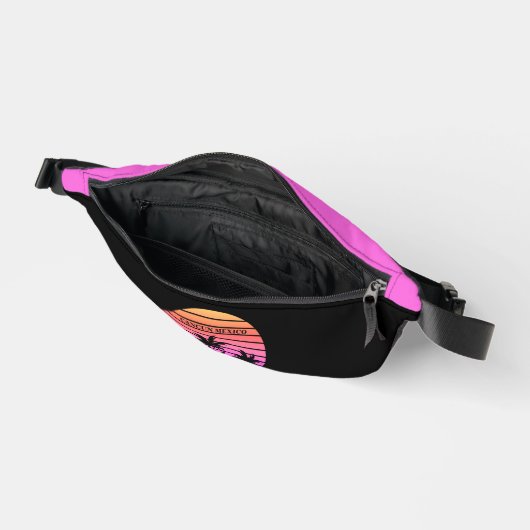 Tropical roze zwart palmbomen aangepaste meisjes r heuptasje (Open)
