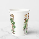 Tropical Safari Animals Oerwoud Greenery Birthday Papieren Bekers (Links)