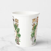 Tropical Safari Animals Oerwoud Greenery Birthday Papieren Bekers (Rechts)