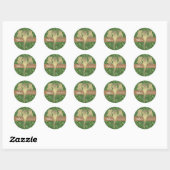 Tropical Safari Elephant Faux Gold Greenery Ronde Sticker (Vel)
