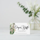 Tropical Safari Giraffe Baby shower Diaper Raffle Informatiekaartje (Staand voorkant)