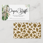 Tropical Safari Giraffe Baby shower Diaper Raffle Informatiekaartje (Voorkant / Achterkant)