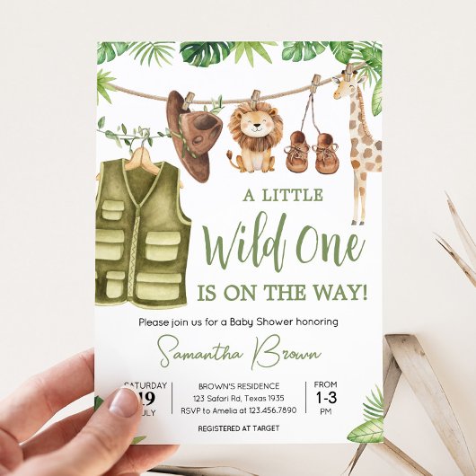Tropical Safari Oerwoud Animals Baby shower Kaart