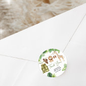 Tropical Safari Oerwoud Animals Baby shower Ronde Sticker
