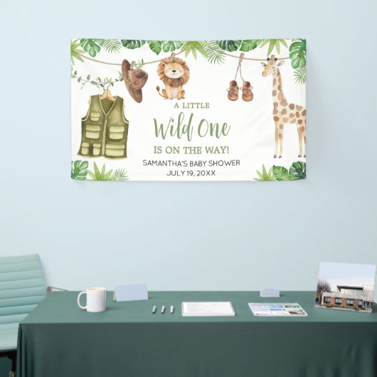 Tropical Safari Oerwoud Animals Baby shower Spandoek (Beurs)