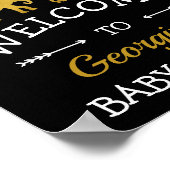 Tropical Safari Oerwoud Animals Baby shower Welkom Poster (Hoek)