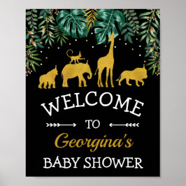 Tropical Safari Oerwoud Animals Baby shower Welkom Poster