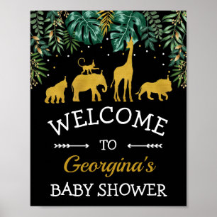 Tropical Safari Oerwoud Animals Baby shower Welkom Poster