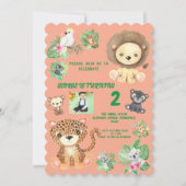 Tropical Safari Oerwoud Animals Kids Verjaardag Kaart (Voorkant)