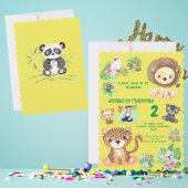 Tropical Safari Oerwoud Animals Kids Verjaardag Kaart