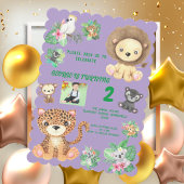 Tropical Safari Oerwoud Animals Kids Verjaardag Kaart