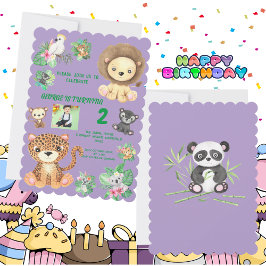 Tropical Safari Oerwoud Animals Kids Verjaardag Kaart