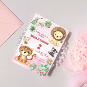 Tropical Safari Oerwoud Animals Kids Verjaardag Kaart