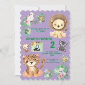 Tropical Safari Oerwoud Animals Kids Verjaardag Kaart (Voorkant)