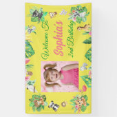 Tropical Safari Oerwoud Animals Kids Verjaardag Spandoek (Verticaal)