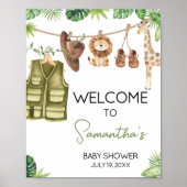 Tropical Safari Oerwoud Animals Welcome Sign Poster (Voorkant)