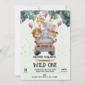 Tropical Safari Wild One Animals Oerwoud Verjaarda Kaart (Voorkant)