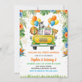 Tropical Safari Wild One Jungle Animals Birthday Kaart (Voorkant)