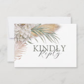 Tropical Sage Green Floral Wedding RSVP (Voorkant)