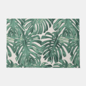 Tropical Sage Green Oerwoud Leaves Pattern Deurmat (Voorkant)