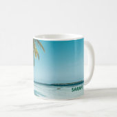 Tropical sand beach ocean personalized adventure  koffiemok (Voorkant rechts)