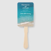 Tropical Sand Beach Shore Wedding-programma Handwaaier (Voorkant)