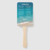 Tropical Sand Beach Shore Wedding-programma Handwaaier (Achterkant)
