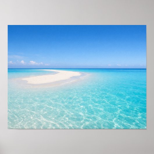 Tropical Sandbar Turquoise Ocean Poster (Voorkant)
