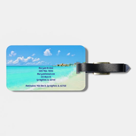 Tropical Sands: Ocean Adventure | Customised Name Bagagelabel (Achterkant horizontaal)