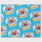 Tropical Santa Cruise Rubber Duck Cadeaupapier (Vlak)