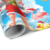Tropical Santa Cruise Rubber Duck Cadeaupapier (Rol Hoek)