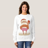 Tropical Santa Graphic Dames Basic Sweatshirt (Voorkant volledig)