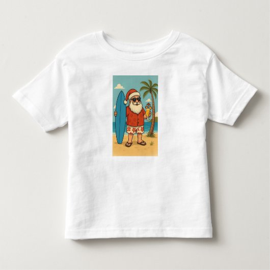 Tropical Santa Vibes T-Shirt | Cool Summer Christm (Voorkant)