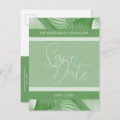Tropical Save the Date Aankondiging Foto Briefkaar (Voorkant / Achterkant)