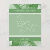 Tropical Save the Date Aankondiging Foto Briefkaar (Voorkant)