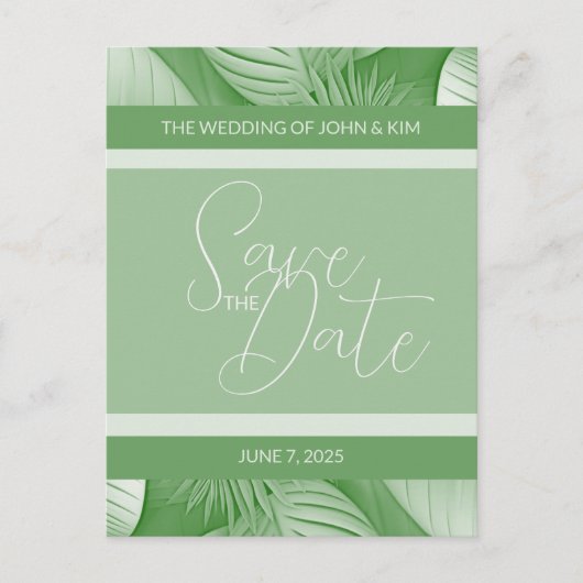 Tropical Save the Date Aankondiging Foto Briefkaar (Voorkant)