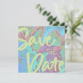 Tropical Save the Date Aankondiging Sjabloon (Staand voorkant)