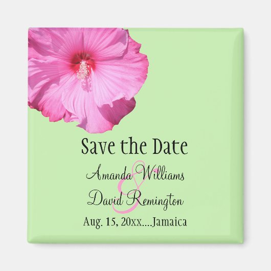 Tropical Save the Date (groen) Magneet (Voorkant)